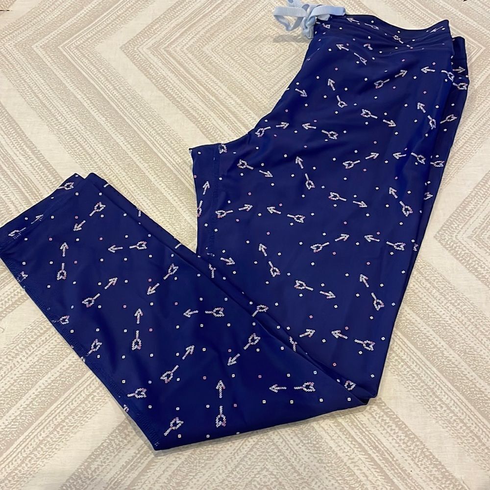 The Upside Women’s Blue Bandhini Midi Leggings with Arrows